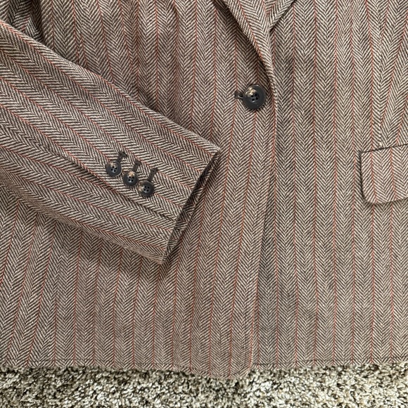 Chadwicks Women’s Plus Size 18 Wool Blend Herringbone Blazer Brown Lined Jacket - Picture 6 of 9